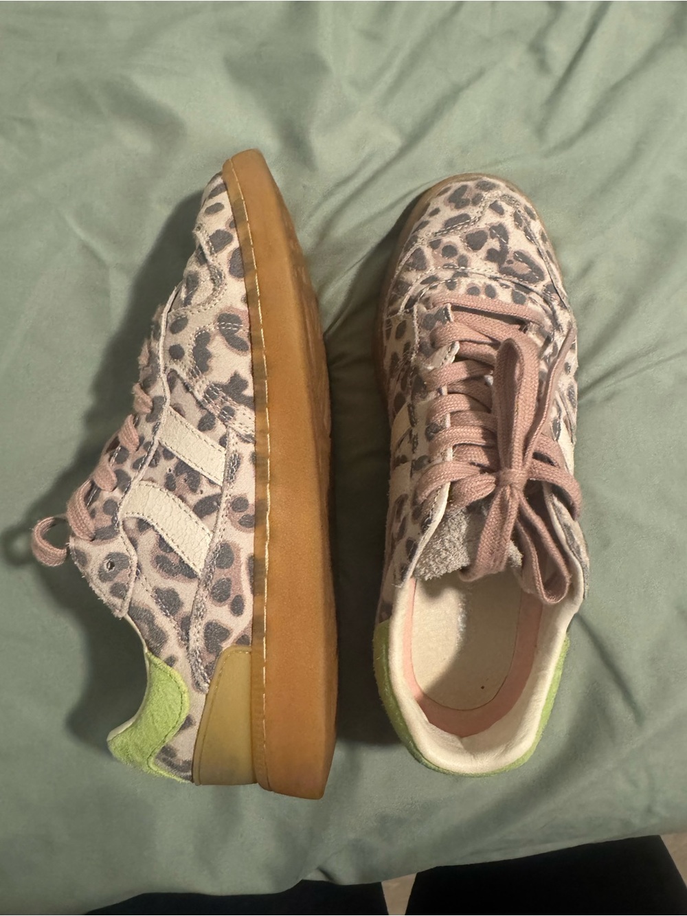 COOLWAY Pink Leopard Platform Sneakers with Gum Sole